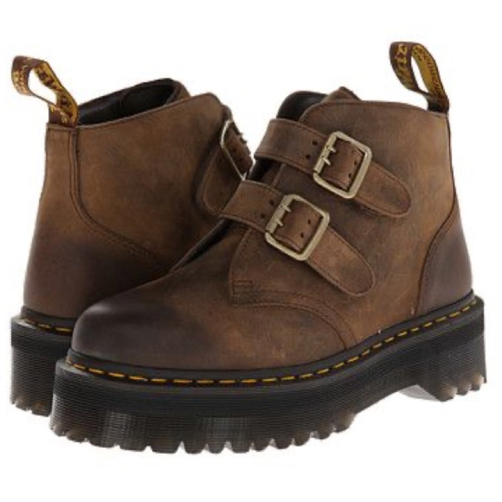 Dr. Martens Devon 2-Strap Ankle Boot Brown Size 8